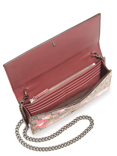 gucci floral chain wallet|Gucci wallet bloomingdale's.